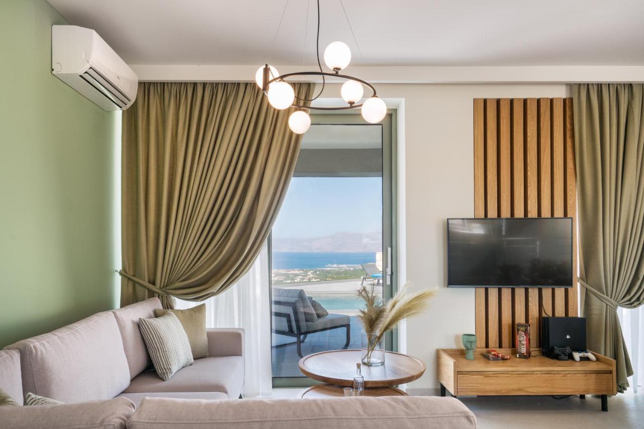 Luxurious Villa Cretan Aura With Private Heated Pool, Jacuzzi And Playroom Agios Ioannis  Buitenkant foto
